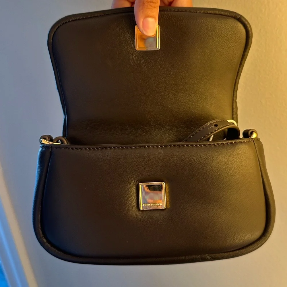 Tory Burch Brown Britten Mini Top Handle Leather Crossbody Bag NWOT - Picture 4 of 10